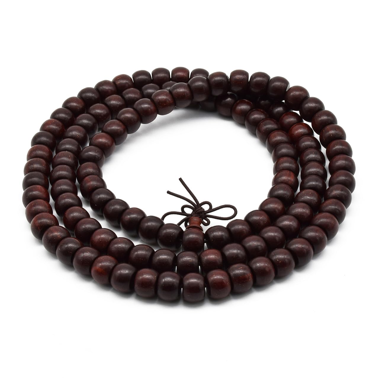 Bracciale Unisex in Legno di Sandalo Rosso Africano Naturale, Perline da Preghiera, Buddismo Tibetano, Meditazione, Collana Mala, Yoga.