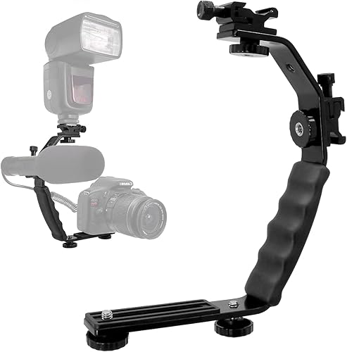 LimoStudio AGG1179 - Soporte para cámara fotográfica de alta resistencia con soportes de zapata de flash estándar, AGG1179
