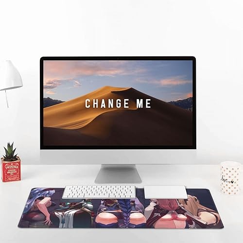 Miniatura 7 de OFF DEPOT Ganyu Shenhe Raiden Shogun Yae Miko Genshin Impact Fischl - Alfombrilla grande para mouse para juegos XXL, alfombrilla extendida de