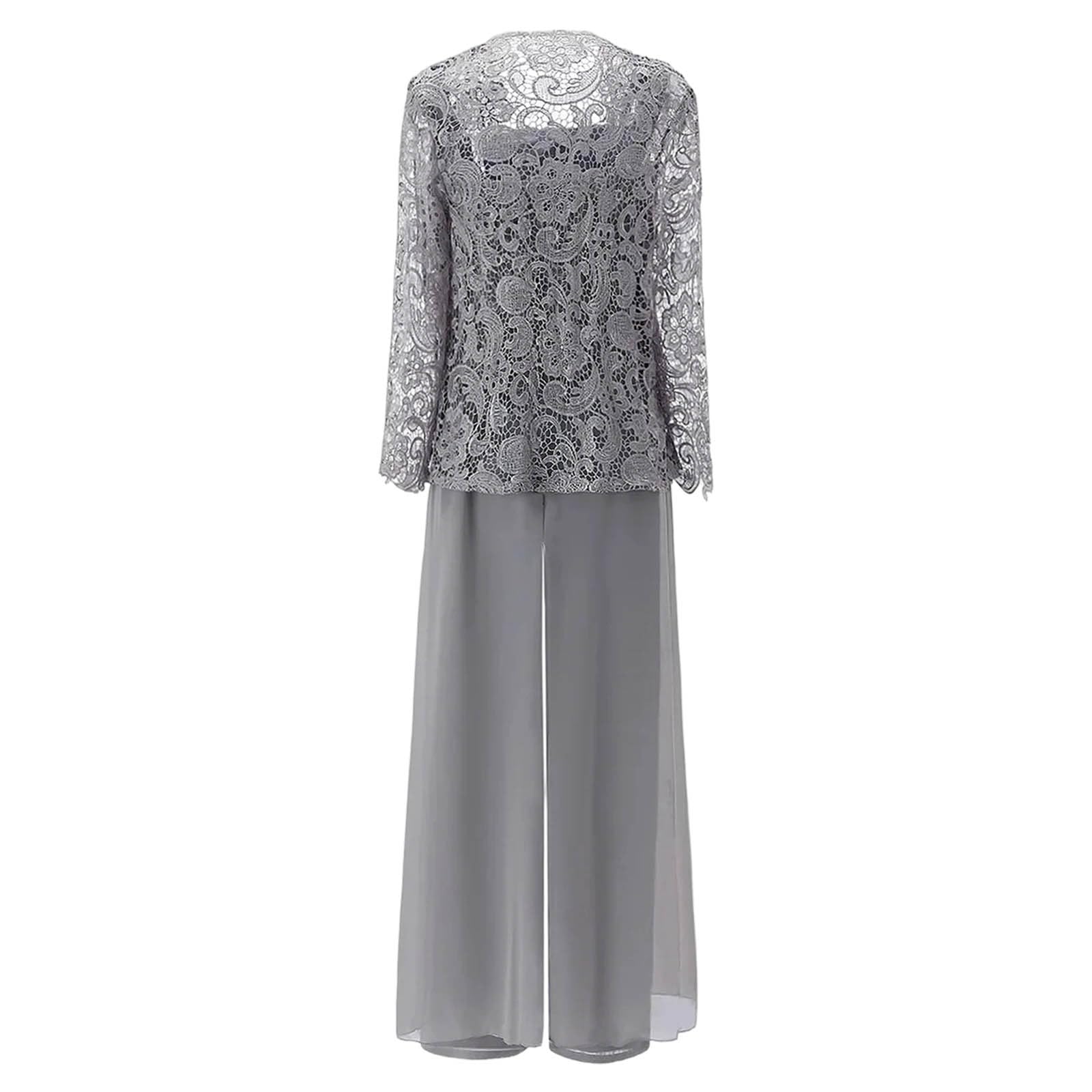 Elegante cardigan in pizzo Abito da sera a tre pezzi per elegante chiffon trasparente della sposa con design a strati e sofisticato