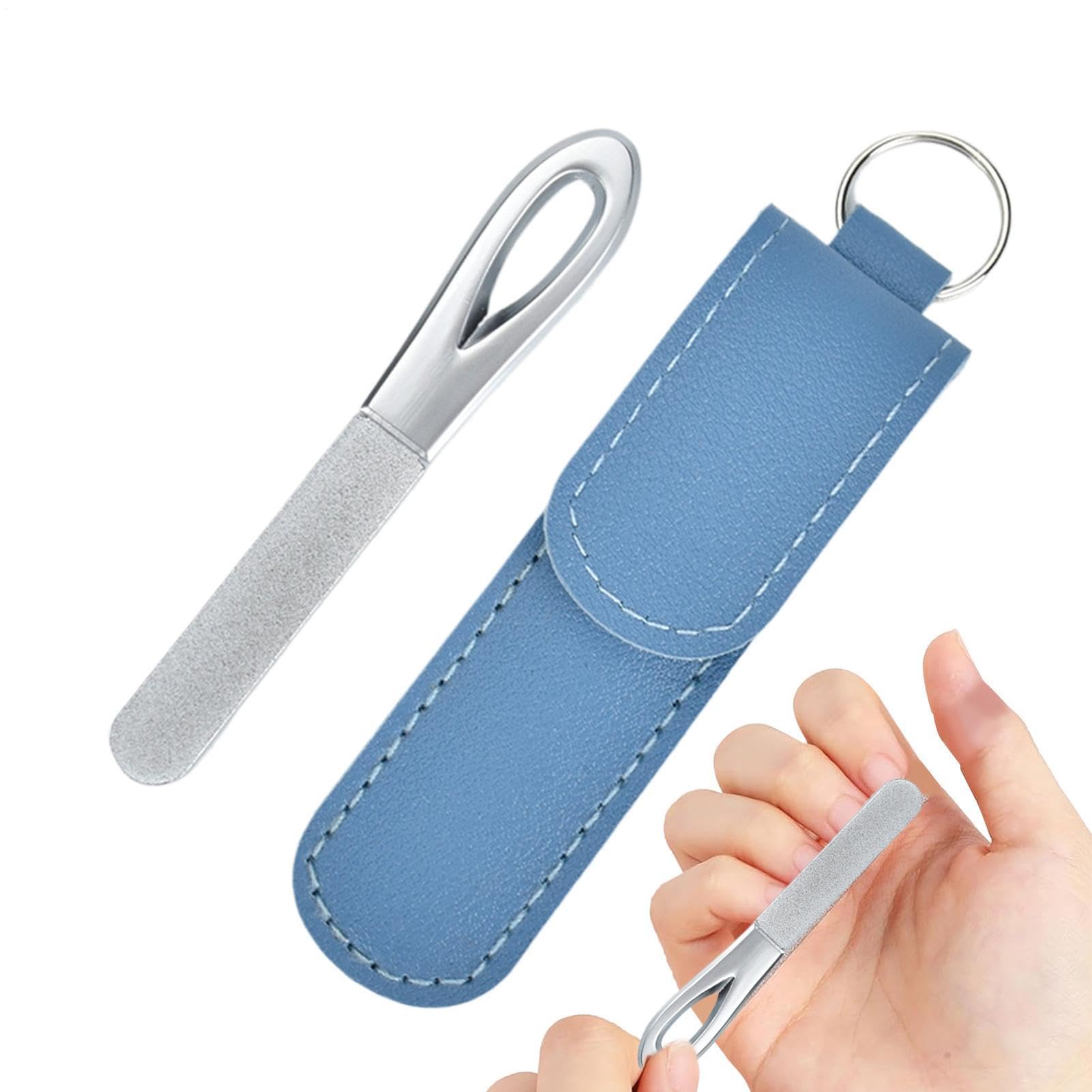 Lime da Unghie in Metallo per Donne Strumento a doppia faccia con | per unghie delle dita per cura quotidiana, casa, viaggio, manicure, bellezza, uomini e donne