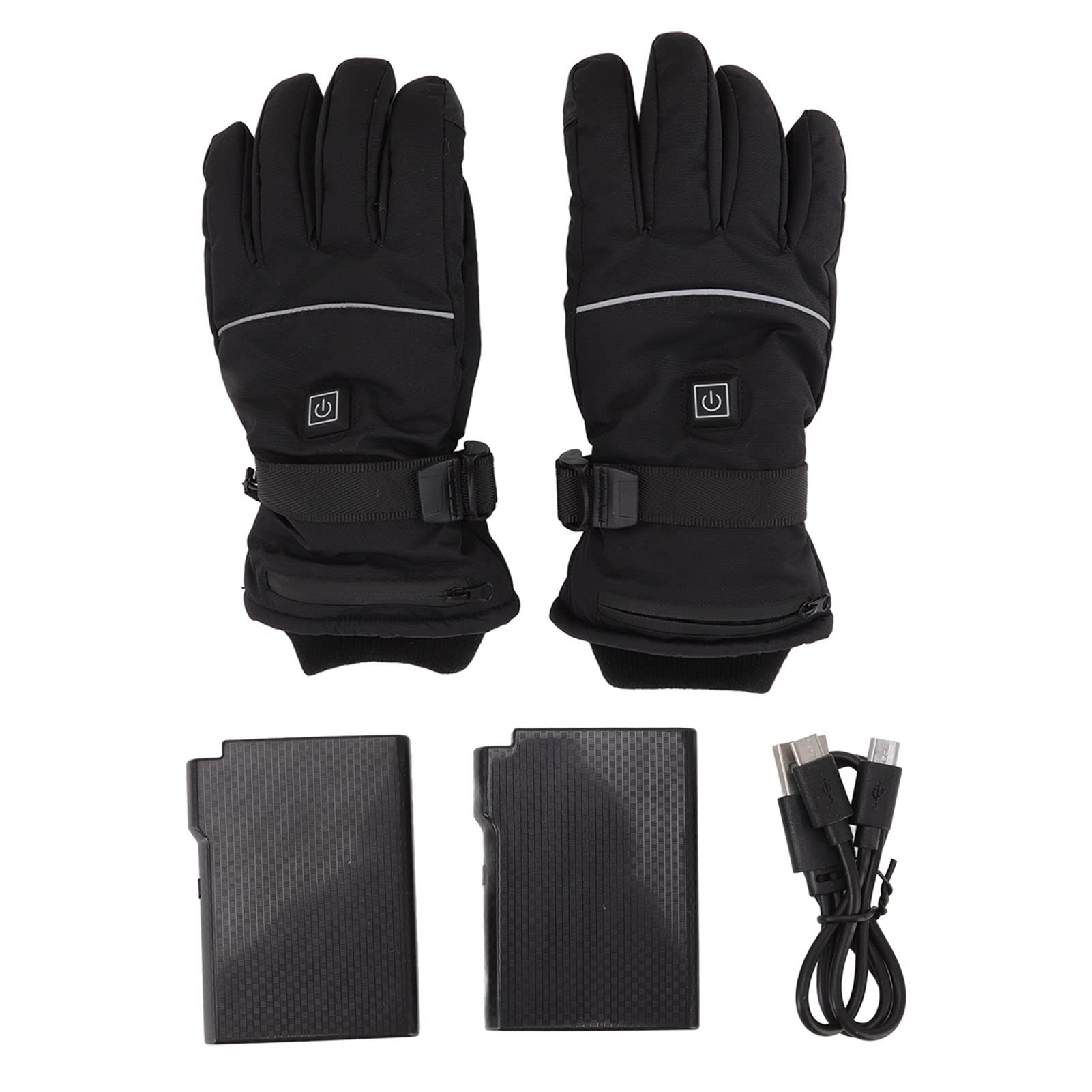 Guantes Calefactables para Hombres Y Mujeres, 3 Niveles de Calefacción, Guantes Eléctricos con Pantalla Táctil, Guantes Térmicos Unisex Impermeables con Pilas para Pesca Al Aire Libre,(M)