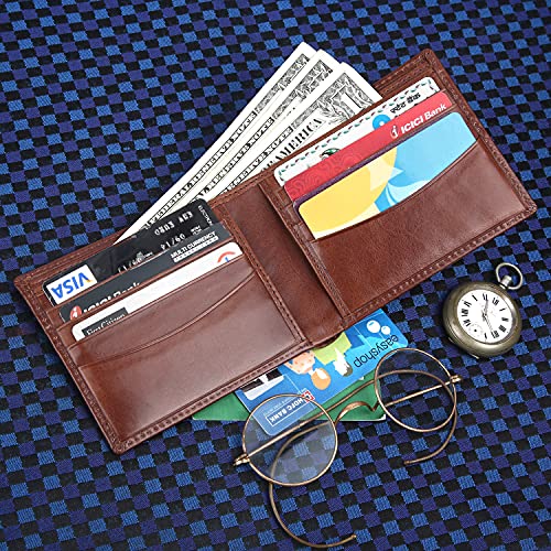 Image of Brooklyn Bridge Timeless Appeal, Maximum Security Leather Bifold Wallet - A Stylish RFID-Protected Card Holder for Men & Women