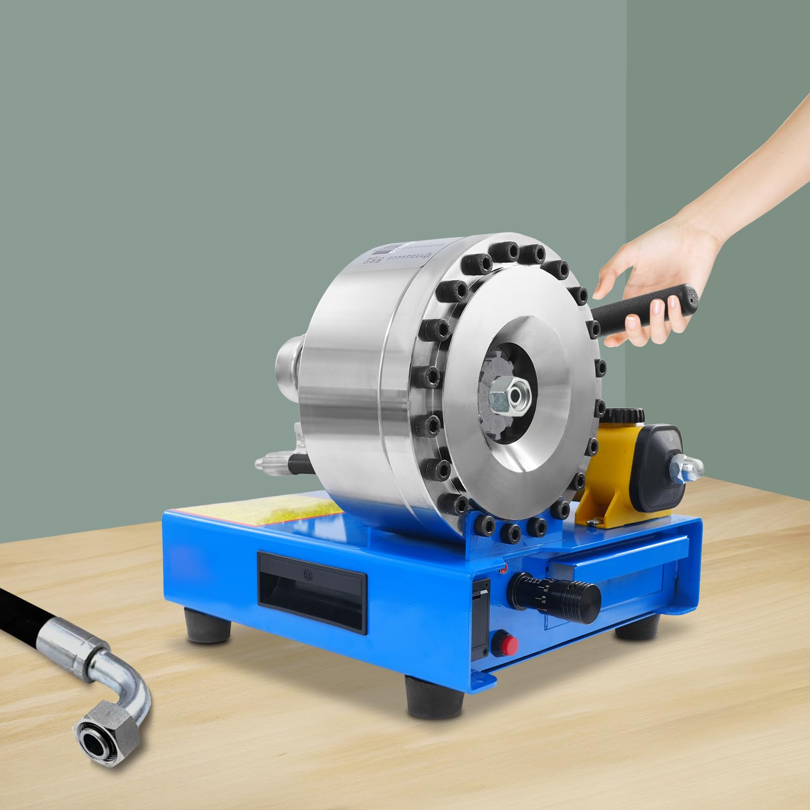 Pince à sertir pour Flexibles hydrauliques, Outil portatif avec 8 Jeux de Matrices, diamètres de 0,24 à 0,98 Pouce.