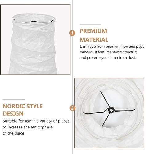 Miniatura 3 de Balacoo Lámpara de pie de papel, pantalla de lámpara de pie alta, cubierta de lámparas de pie de papel de arroz para dormitorio, sala de estar,