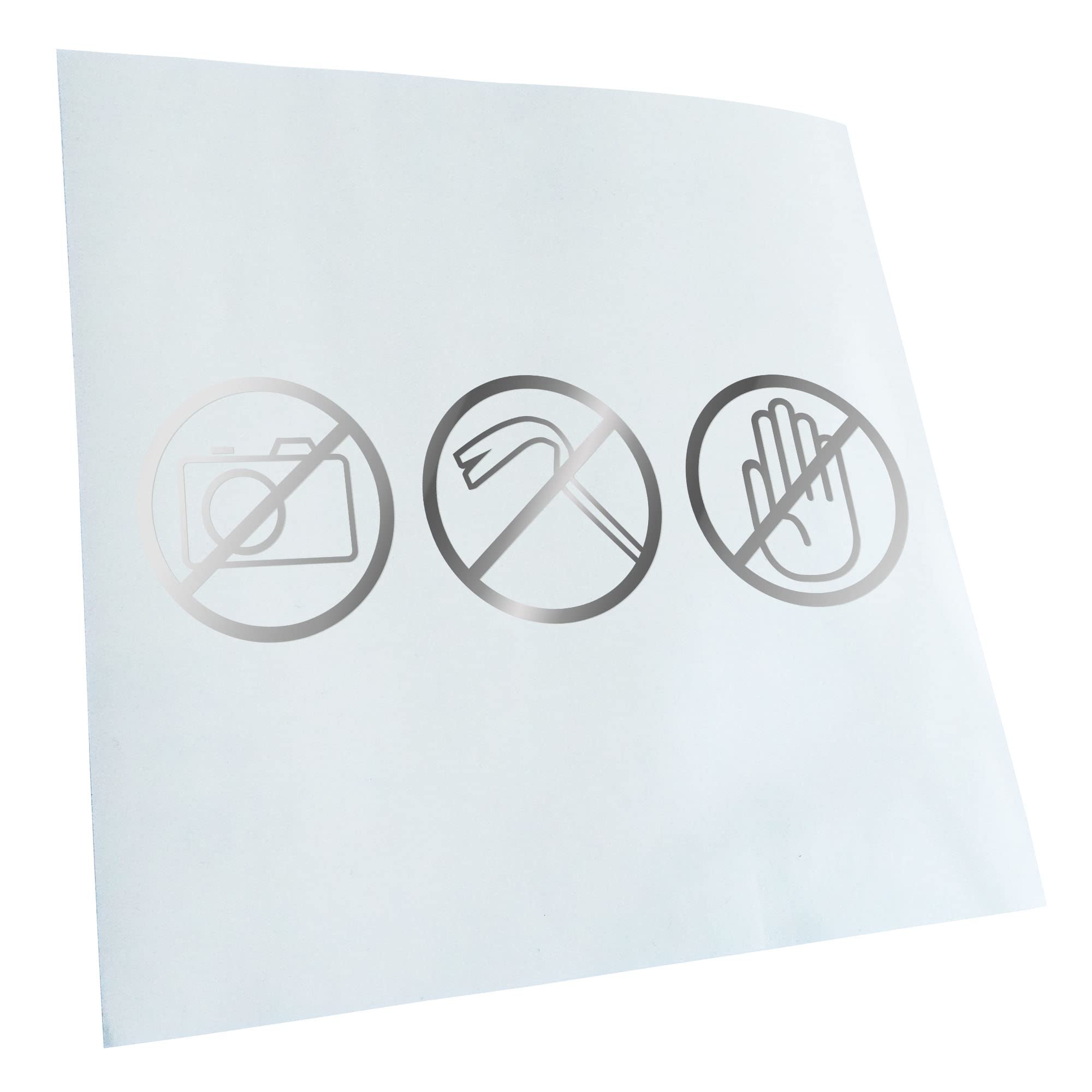 Kiwistar - Car Sticker - Chrome - 30 x 9 cm No Foto, Dont Touch,... - Rear Window Car Sticker Weatherproof for Car Truck Moped Truck - Sticker Exterior Self-Adhesive Tuning Accessories for Window