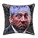 cygnus The Office Prison Mike Flip Sequin Throw Pillow Cover,Magic Reversible Change Color Decorative Pillowcase 16x16 inches (Black Sequin)