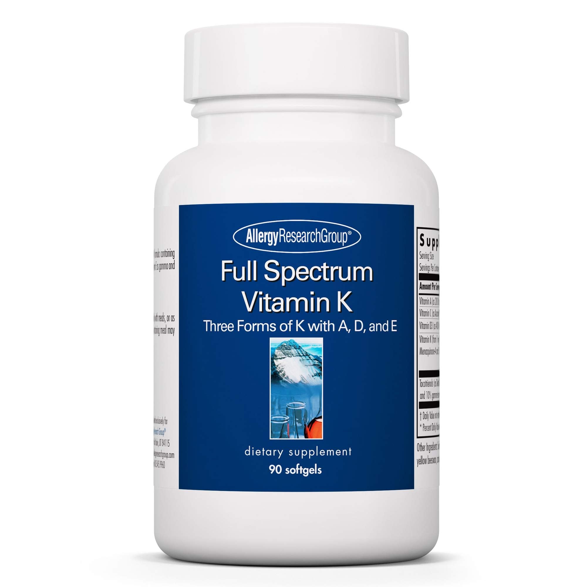 Allergy Research Group ARG Full Spectrum Vitamin K Bone Health, 90 Capsules