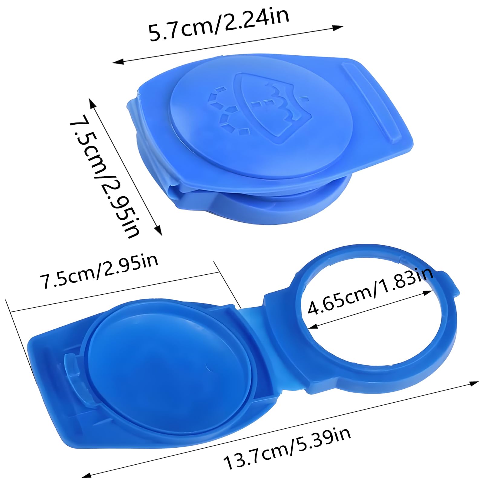 Tapas de Tanque Limpiaparabrisas, 2 Piezas Tapa de deposito liquido limpiaparabrisas,Tapa para Depósito de Agua 3Q0955455 Para la Tapa de Cierre de Depósito para líquido Limpiaparabrisas - 3