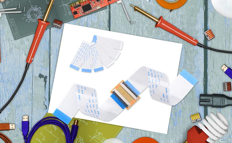 Image of FFC Cable 16 Pin 0.5mm Pitch (B-Type) 100MM Length Flexible Flex Extension Cable FFC FPC LVDS Ribbon Cable Wire Flat for Raspberry Pi Module (Pack Of-1)