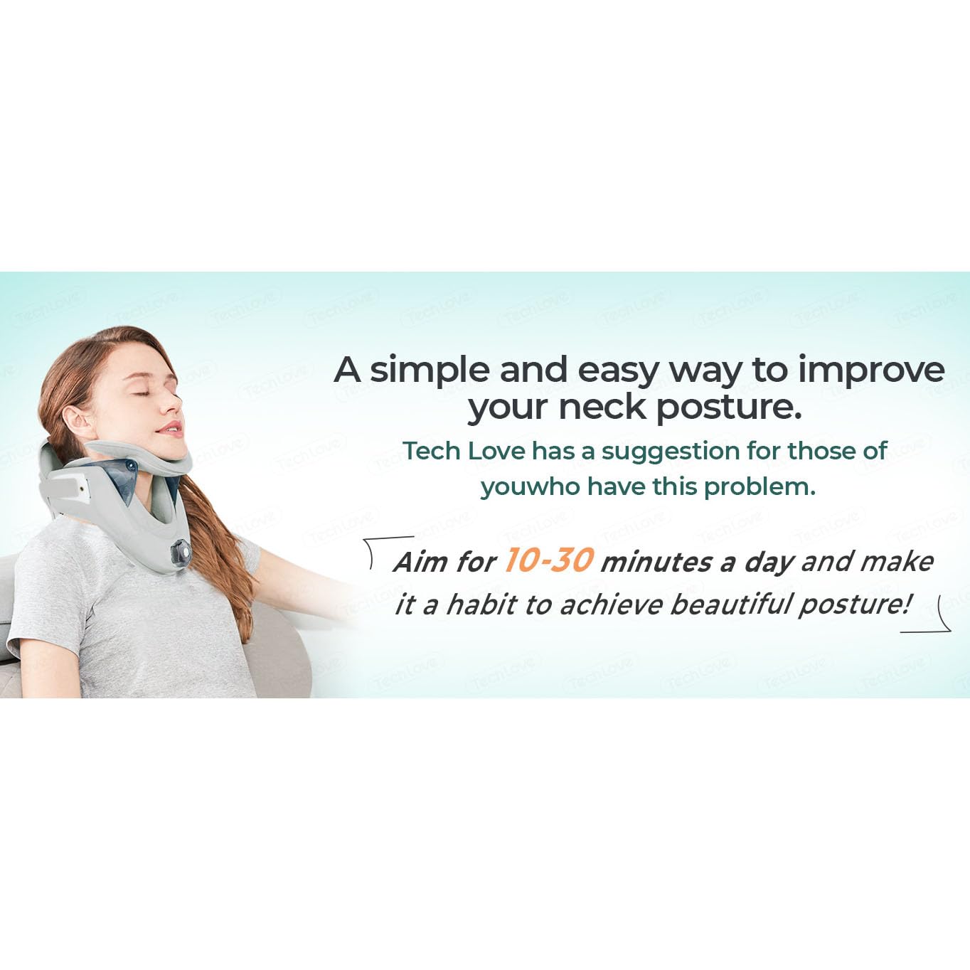 Collar de tracción cervical inflable inalámbrico para cuidado pre/postoperatorio, soporte ajustable y cómodo para alineación y alivio del cuello