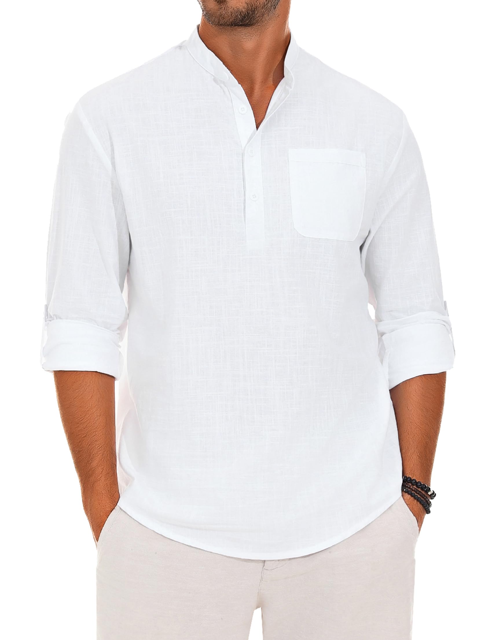 Wayleb Camisa Hombre Manga Corta Camisas con Botones para Hombre Camisas Verano Casual Algodón Clásico Shirts Hombre Color Sólido Camisa con Bolsillo