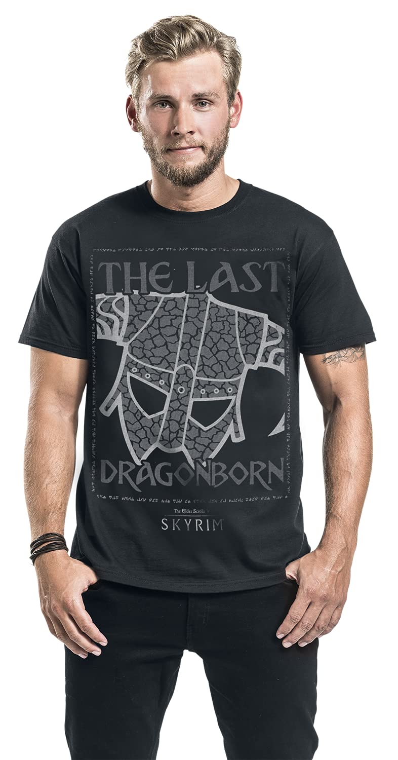 The Elder Scrolls V Skyrim The Last Dragonborn Camiseta Negro L 100% algodón Regular