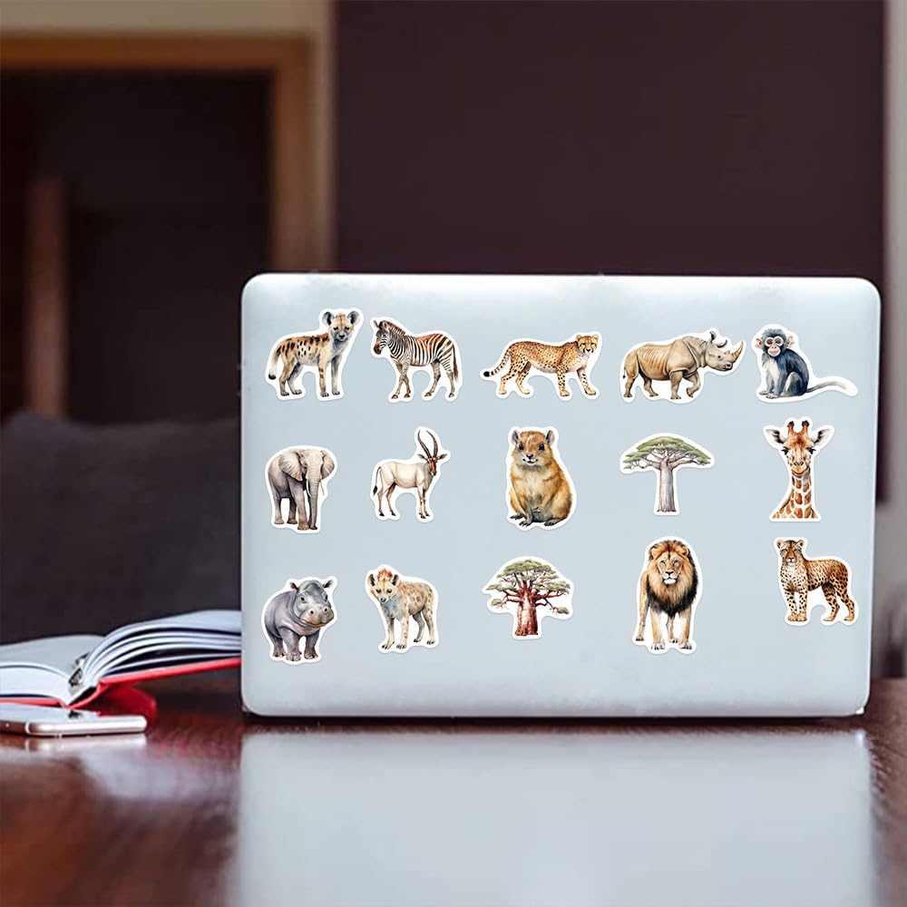 50 Pcs African Animals Stickers for Kids Teens Adults Boys Girls Gift,Stickers Pack for Laptop,Skateboard,Luggage,Car,Bike - Image 4