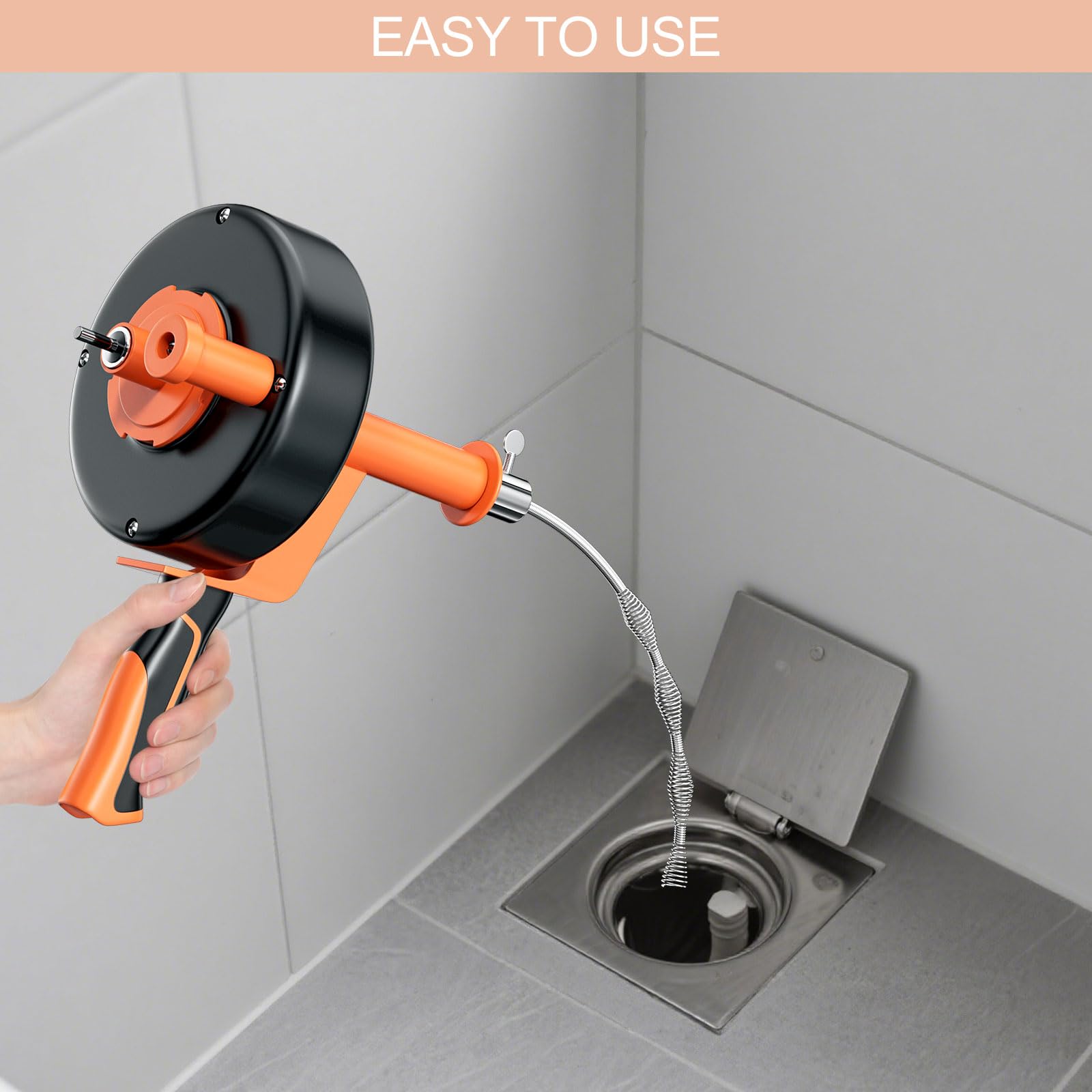 10m Stura Lavandini e Scarichi, Sonda Sturatubi, Stura Tubi di Scarico, Sturalavandini con Guanti, Spirale per La Pulizia Dei Tubi per Lavandini, Scarichi, Vasche da Bagno, Fognature - 5