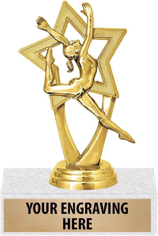Crown Awards 6" Gold Gymnastics Trophies - Gymnastics Star Award Trophy