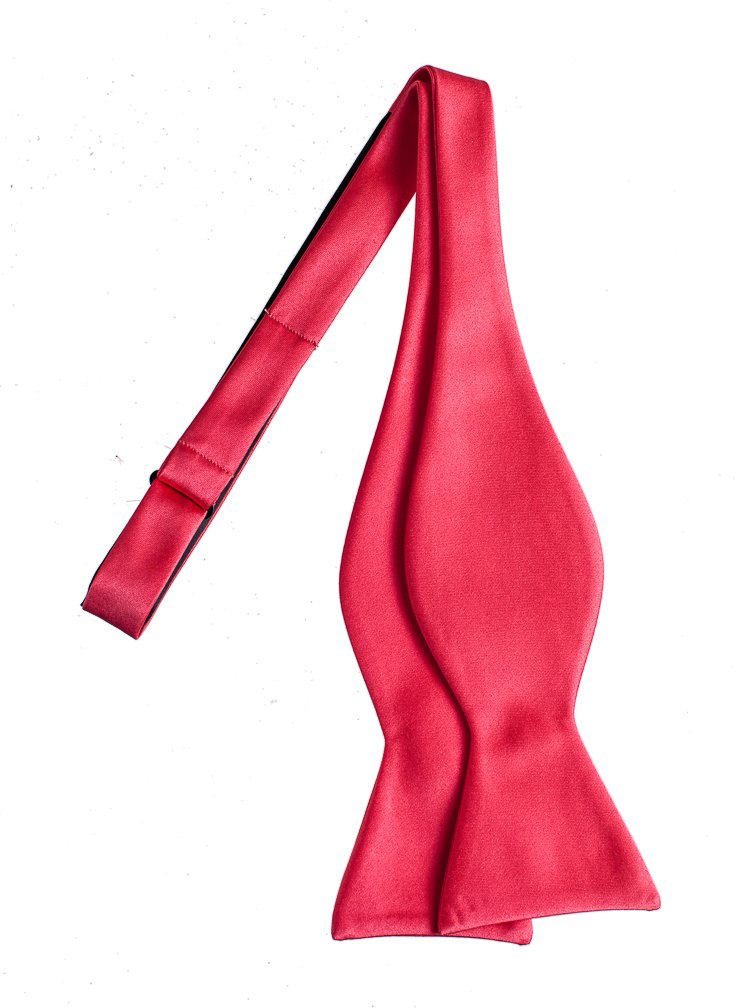 Tuxgear Mens Self Tie Bow Tie Plain Solid Adjustable Wedding Prom, Guava Orange (Guava Orange)