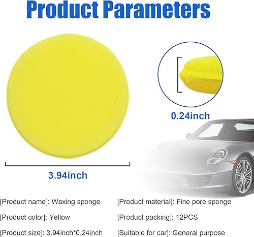 Miniatura 2 de Ziciner 12 almohadillas aplicadoras de cera de espuma para automóvil, esponjas de limpieza suaves para detalles de automóvil, pulido de cera de
