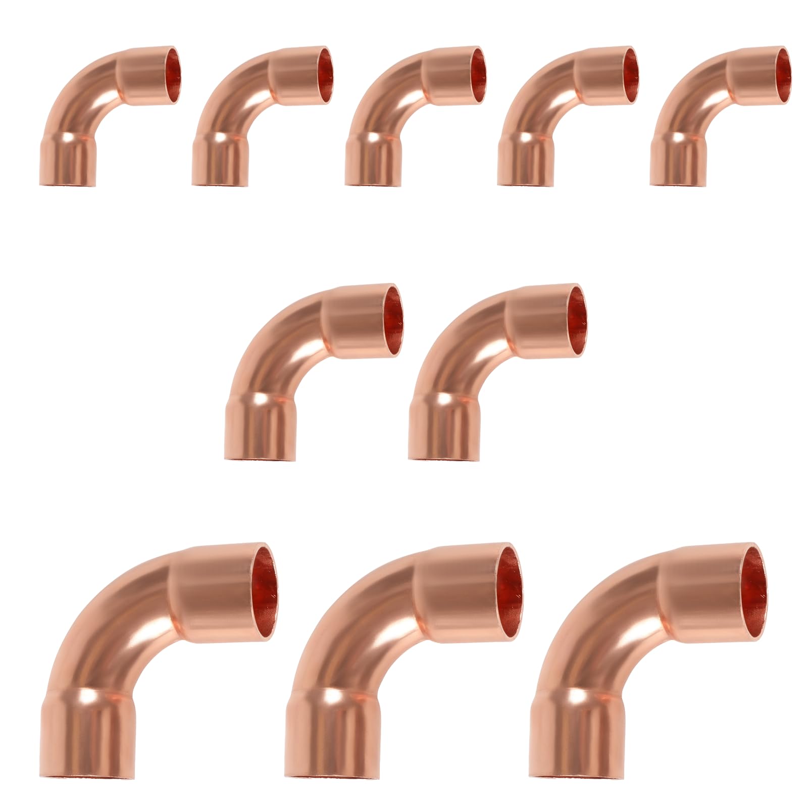 EFIELD COPPER133 - Codo de cobre de giro largo de 90 grados de 3/4 pulgadas C x C, accesorios de fontanería de cobre LF con conexión de soldadura por sudor (COPPER133)
