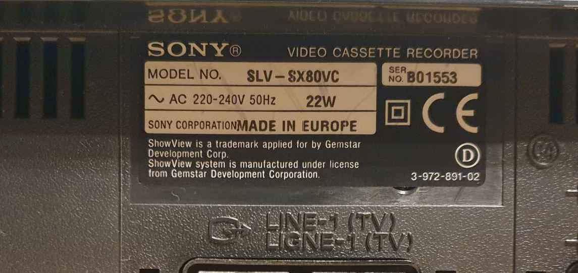 Sony SLV-SX 80 4 VHS de grabación de vídeo