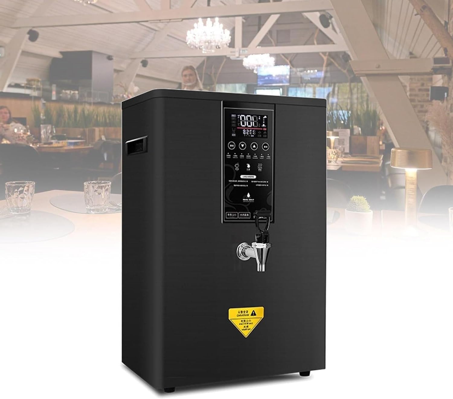 Electric Instant Hot Water Dispenser, Commercial Hot Water Dispenser Step-Heating Boiling Water Machine Wall-Mounted Tea Coffee Kettle Combination Water Boilers for Home Office,Black-50L/H