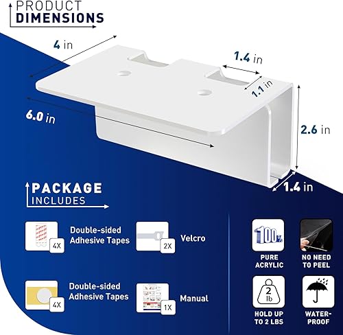 Miniatura 5 de OAPRIRE Soporte para cepillo de dientes eléctrico para baño, soporte acrílico para cepillos de dientes eléctrico montado en la pared, viene con