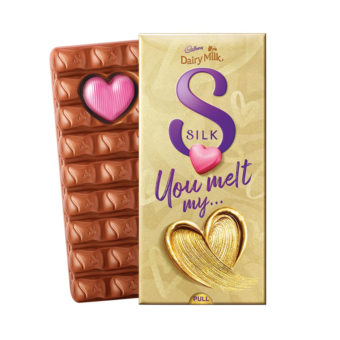 Cadbury Dairy Milk Silk Valentine's Heart Blush Chocolate Bar Gift Pack, 250 gram