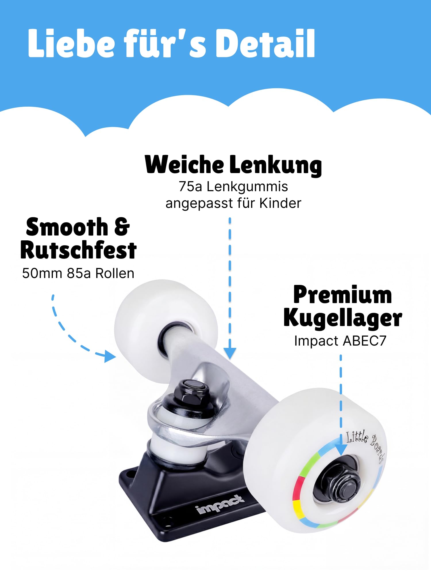 Skateboard Kinder ab 3 Jahre - Komplettboard für Anfänger 3-11 Jahre, hochwertiges Kinderskateboard aus 7-Lagen Ahorn, ABEC 5 Kugellager, rutschfestes Griptape