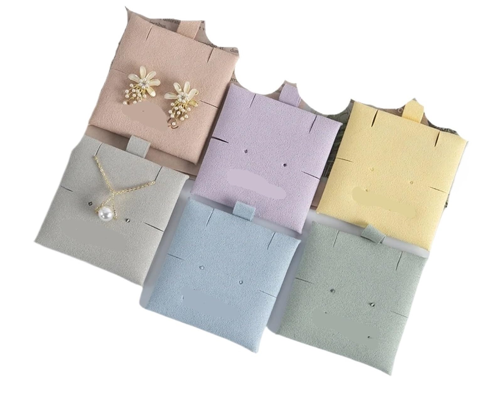 FDzkrtvm Earrings Necklace Display Cards, Earring Cards 15pcs Microfiber Jewelry Printed Insert For Stud Earrings Display(Color2)