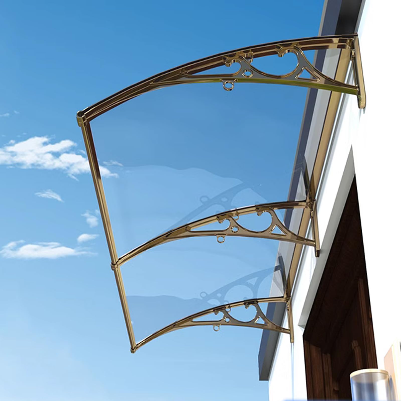 Toldo para puerta anti lluvia que evita filtraciones con marco de aluminio duro