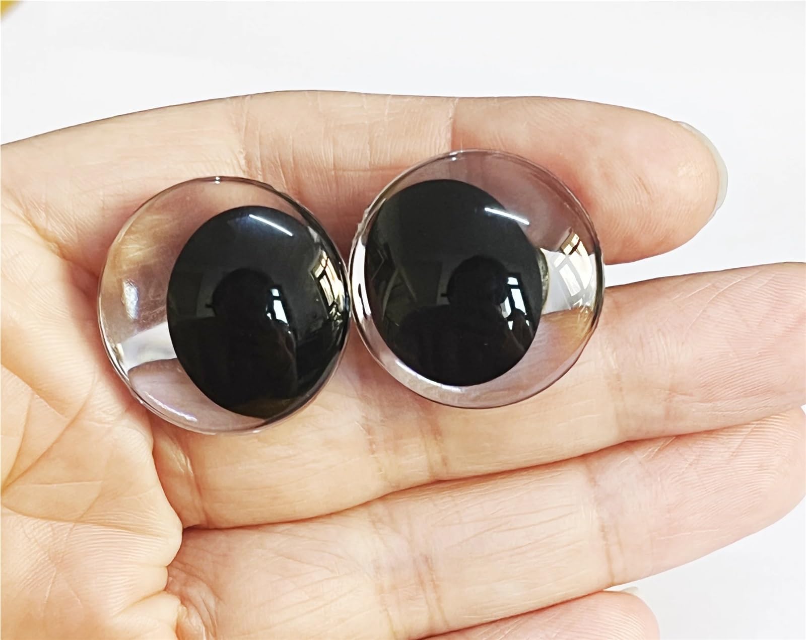 Ovale 3D-Puppenaugen, 25 Mm, 30 Mm, 50 Paar, Klare Pupille, Außermittig, Mit Harter Unterlegscheibe