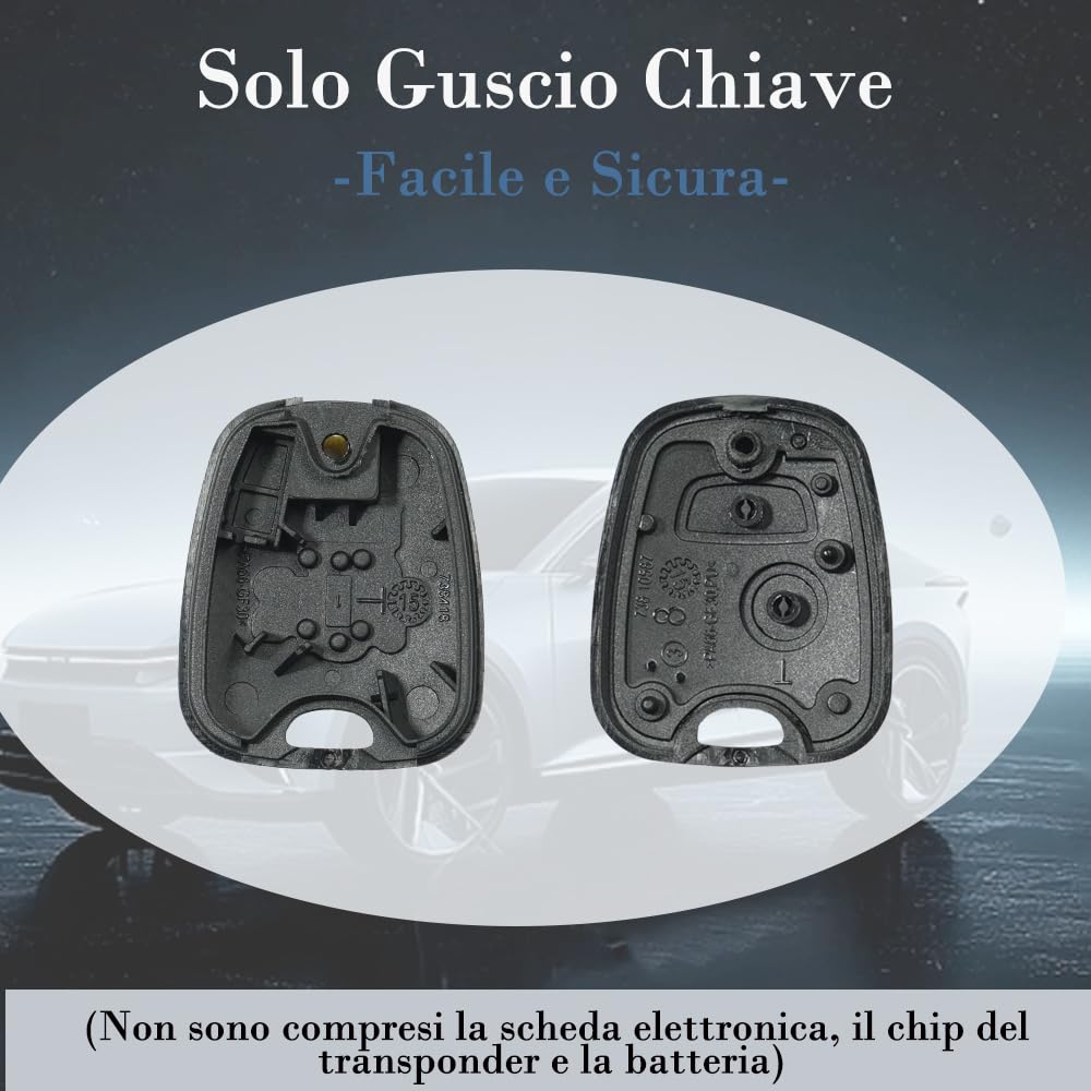 SUPALAND Guscio Chiave di Ricambio a 2 Tasti Per Citroen C1 C2 C3 C4 C5 Peugeot 106 107 206 207 208 307 407 806