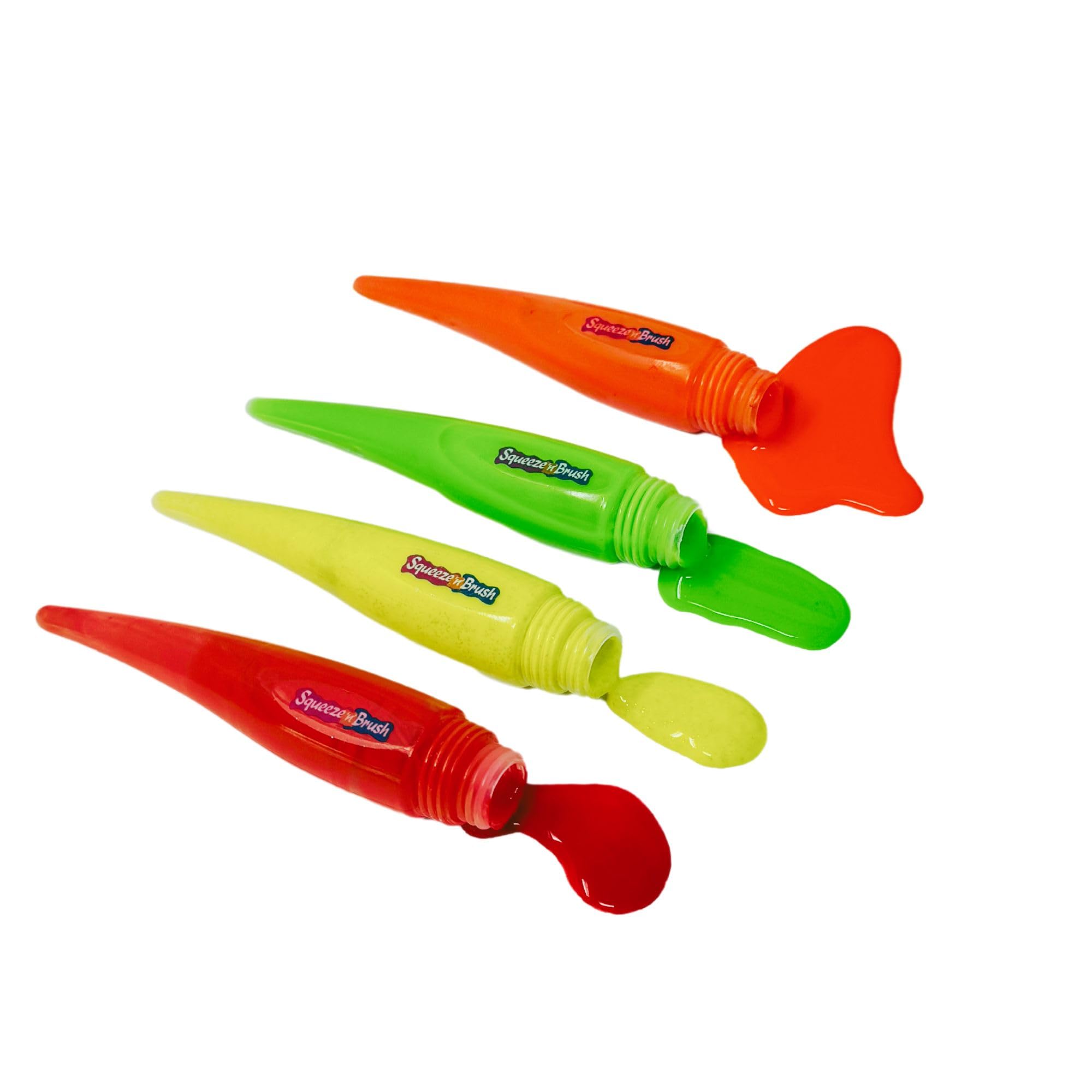 Squeeze 'N Brush Lot de 20 peintures lavables à pointe pinceau pour enfants - Pinceaux compressibles pour tout-petits et adolescents (mélange de couleurs)