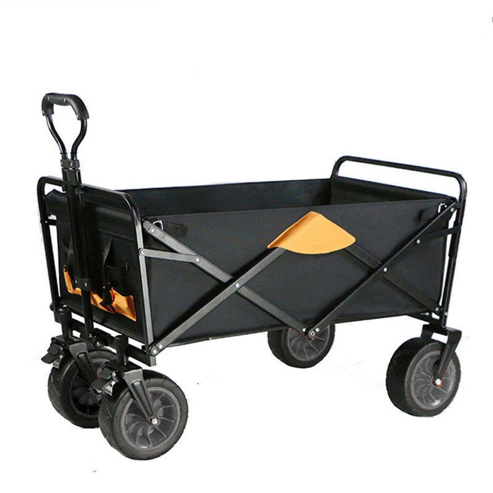 Carretto Pieghevole con Freni Carrello Spesa da 100 kg con Ruote Extra Larghe for Tutti I Terreni E Freno Maniglia Regolabile E Borsa di Copertura Carrello da Campeggio da 100 Litri for Picnic