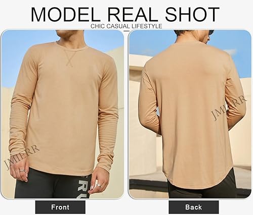 Miniatura 4 de JMIERR Paquete de 3 camisetas de algodón Hipster Hip Hop de cuello redondo para hombre