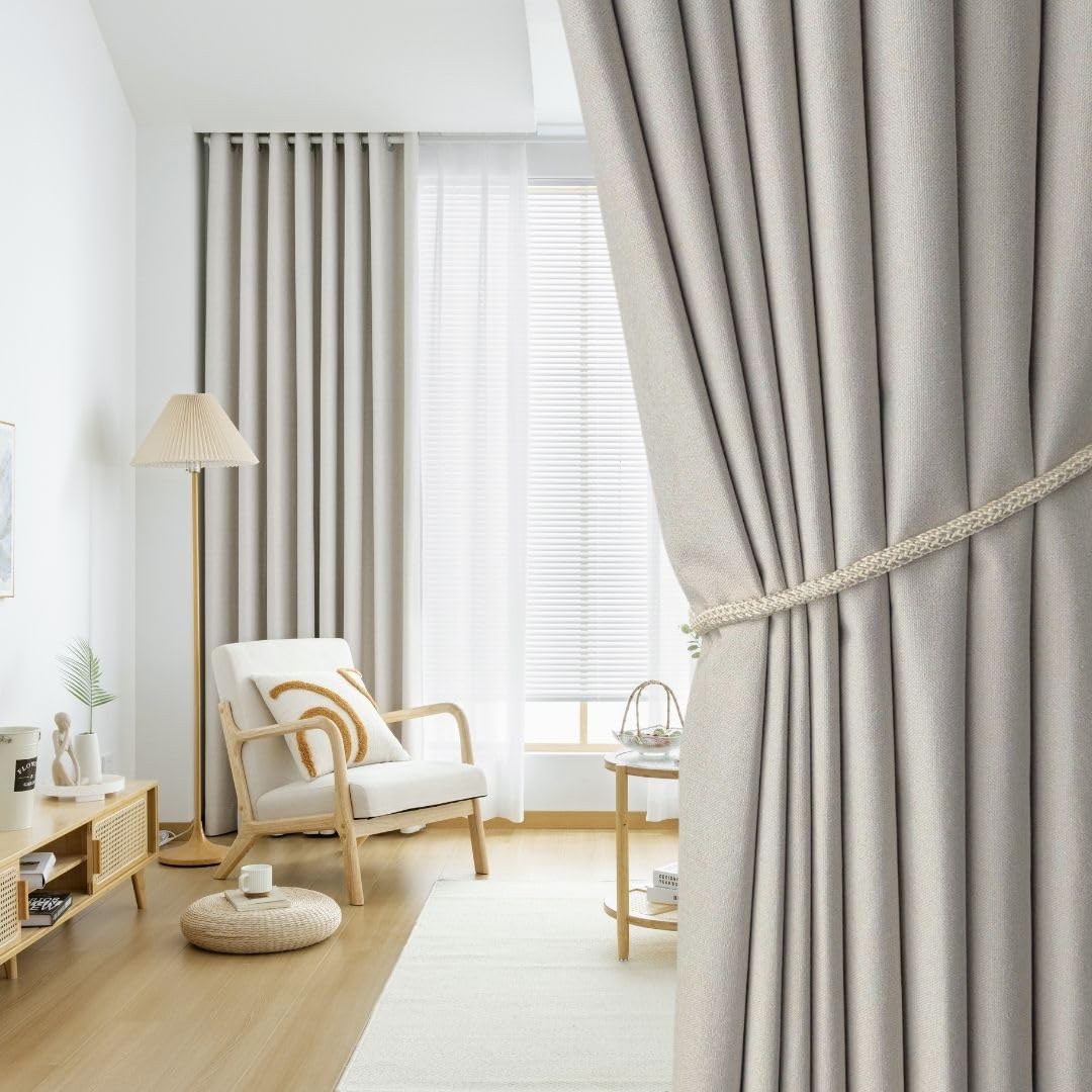 Curtains Blackout 2-panel，Ivory，L250xW130cm，Hooks Top