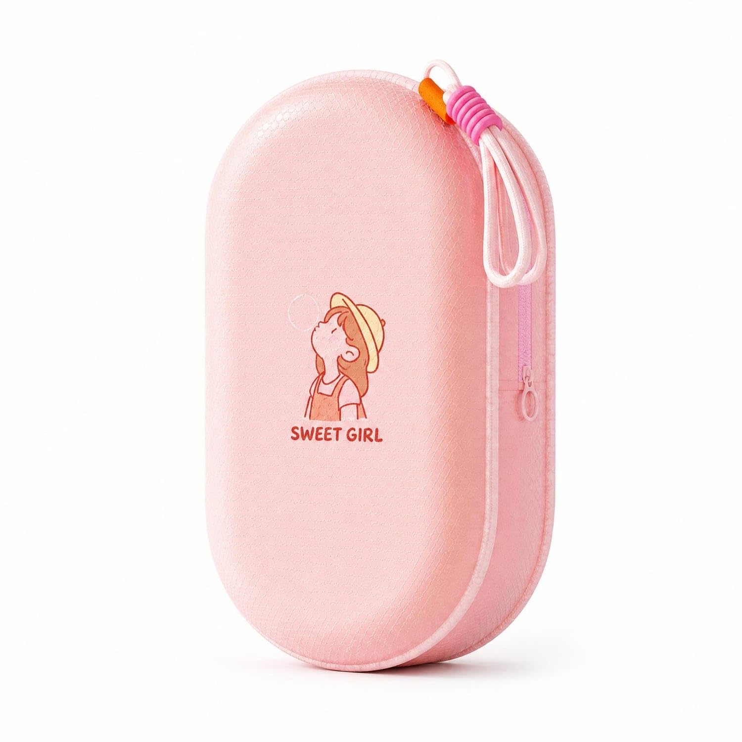 Cartoon Print Waterproof Storage Pouch Hanging Loop EVA Pouch Rounded Rectangular Organizer Case Portable for Girls, Swimming, Beach, Pink-image-43