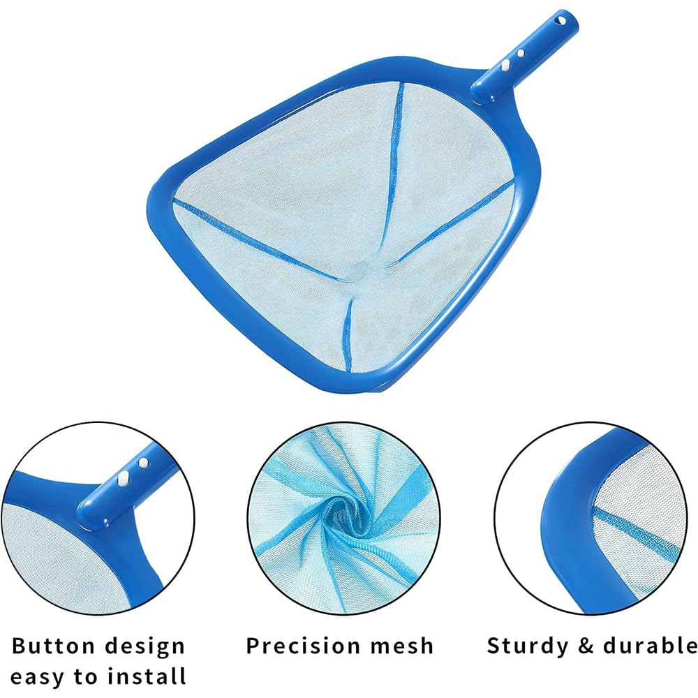 Set Retino Per Piscina A Maglia Fine Con Asta Telescopica 187 Cm – Include Spazzola E Panno - 2
