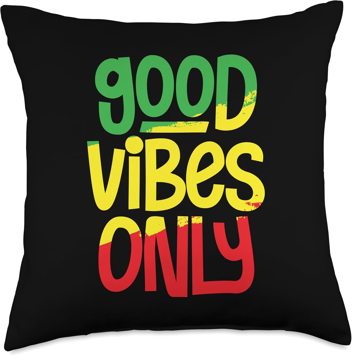 Good Vibes Only Rasta Rastafari Reggae Music Jamaican Throw Pillow