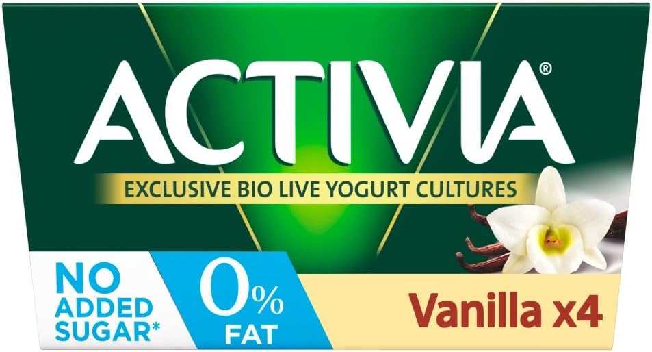 Activia 0 Fat No Added Sugar Vanilla Yogurts, 4x125g Amazon.co.uk