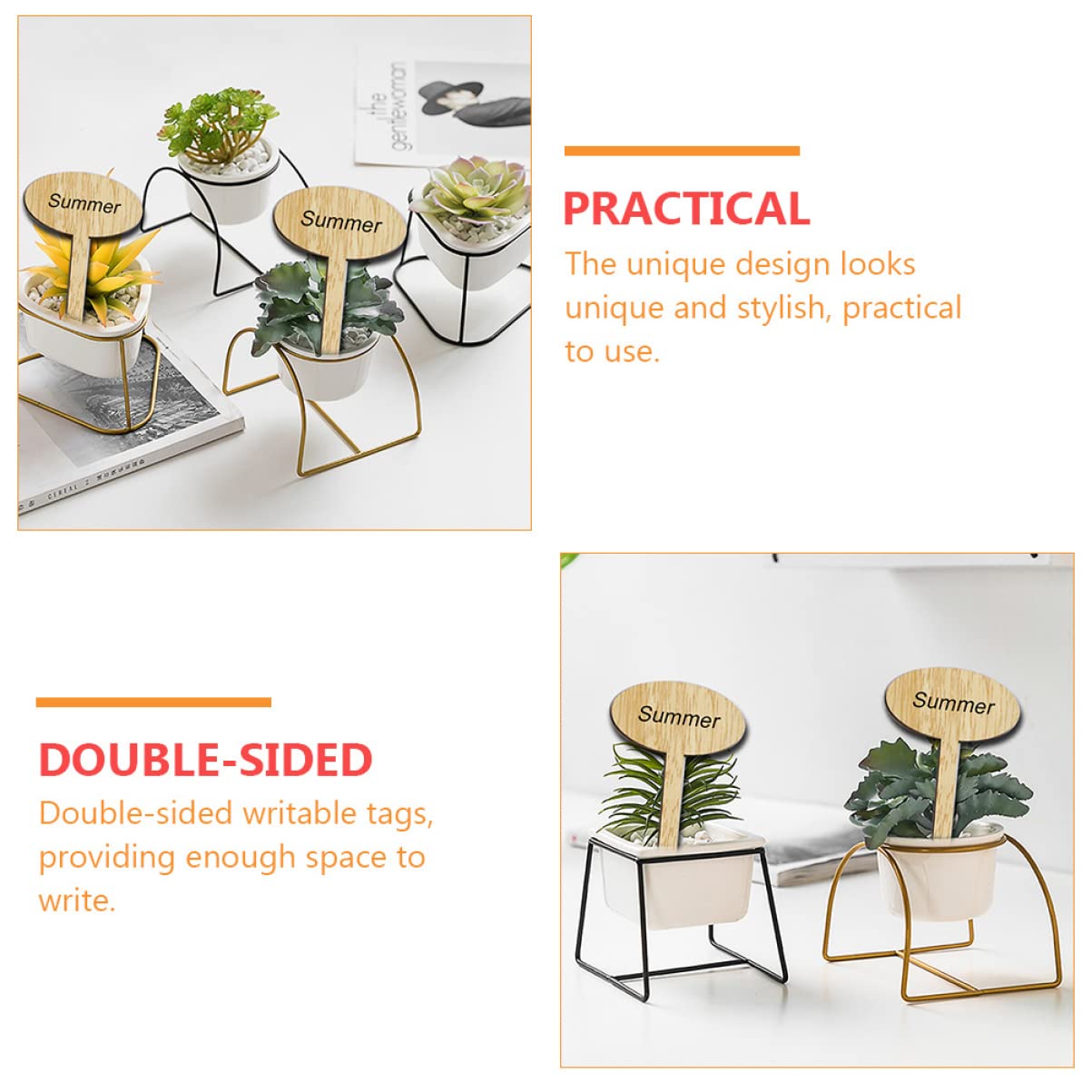 BESPORTBLE Lot De 3 Marqueurs Détiquettes De Jardin En Bois Faciles À Lisser Réutilisables Pour Lartisanat En Classe Décoration Dintérieur 50 Pièces X 3