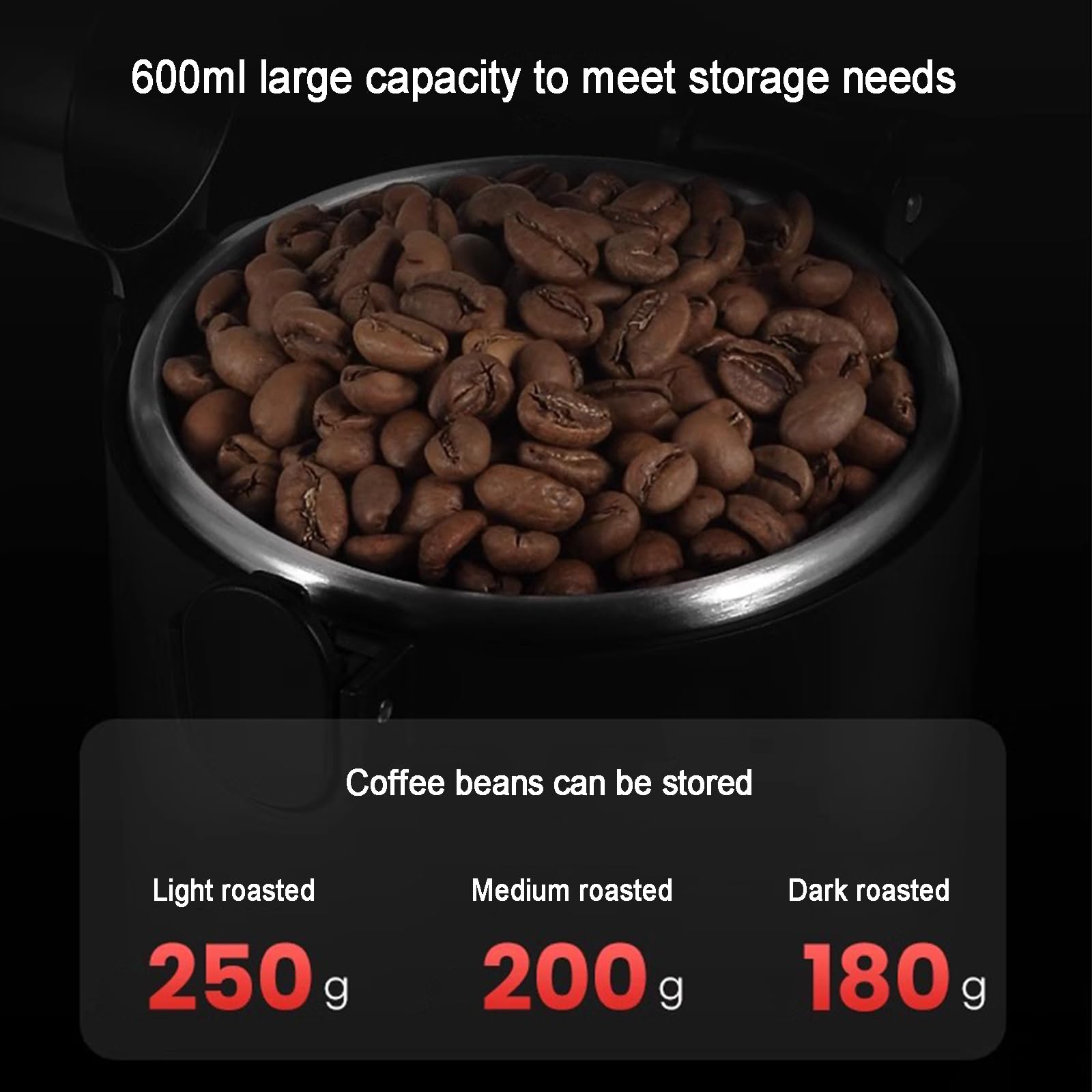 Luftdichte Dose Für Kaffeebohnen, 600 Ml Kaffee-Vorratsdose, Mit Feuchtigkeitsmonitor Und Datumsanzeige, Magnetischer Messlöffel, Für Bohnen, Kaffeesatz, Tee, Zucker