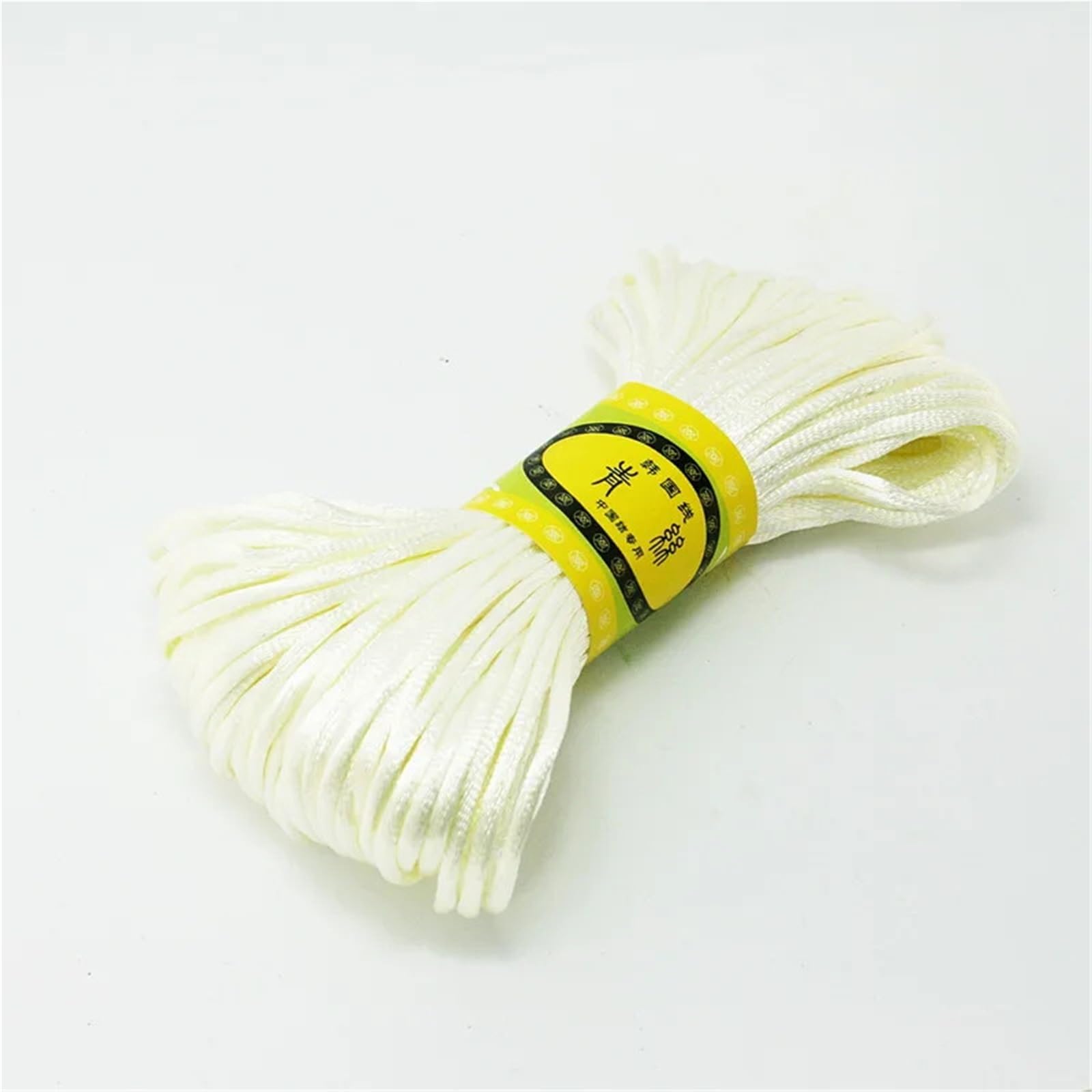Nylon Cord Thread 10pcs 2.5mm 20Meters Soft Satin Rattail Silk Nylon Macrame Cord Kumihimo String for Making Bracelet, Necklace, Chinese Knot(Beige)