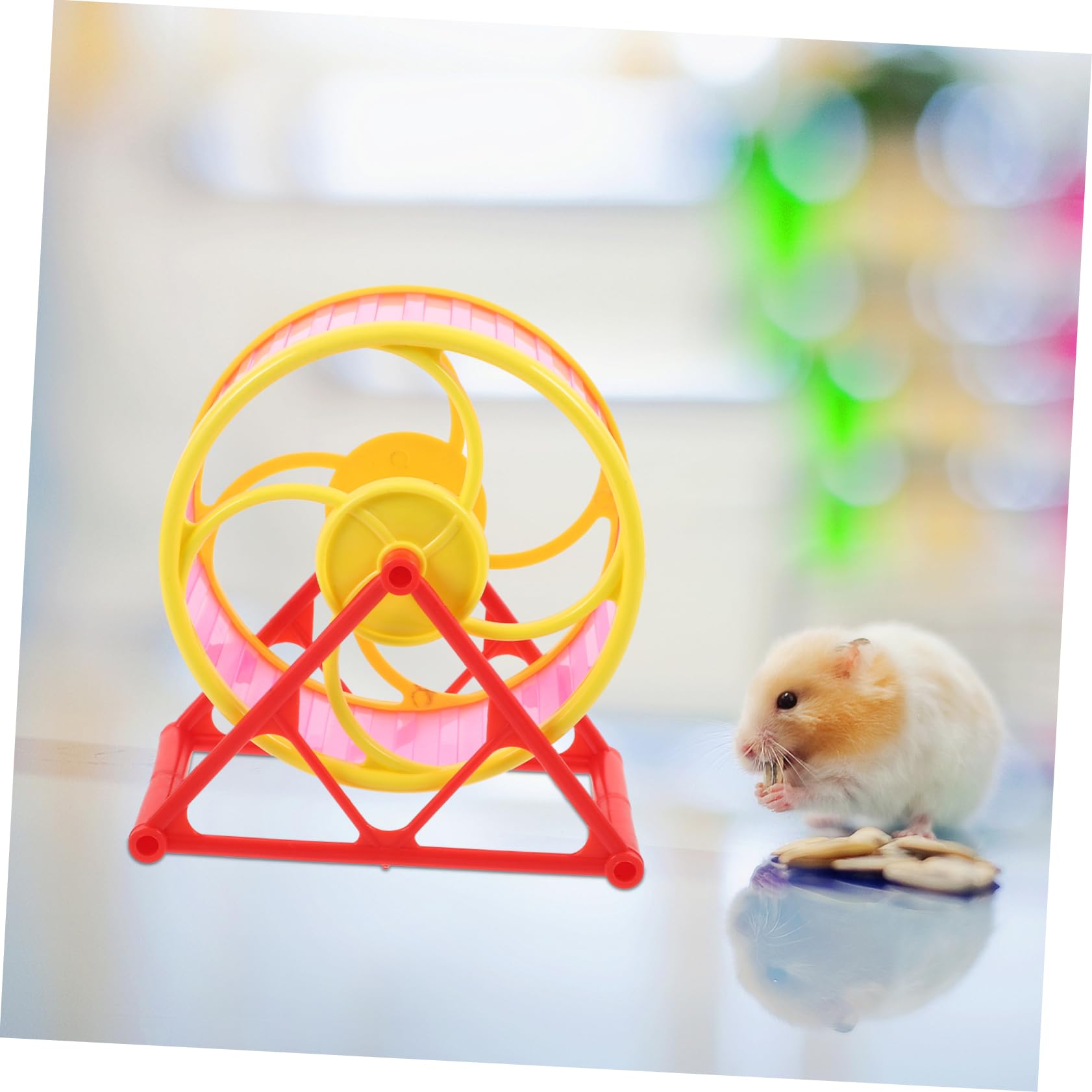 COLLBATH Pet Sports Toys 3pcs Hamster Running Wheel Chinchilla Wheel for Cage Mute Toy Random Color