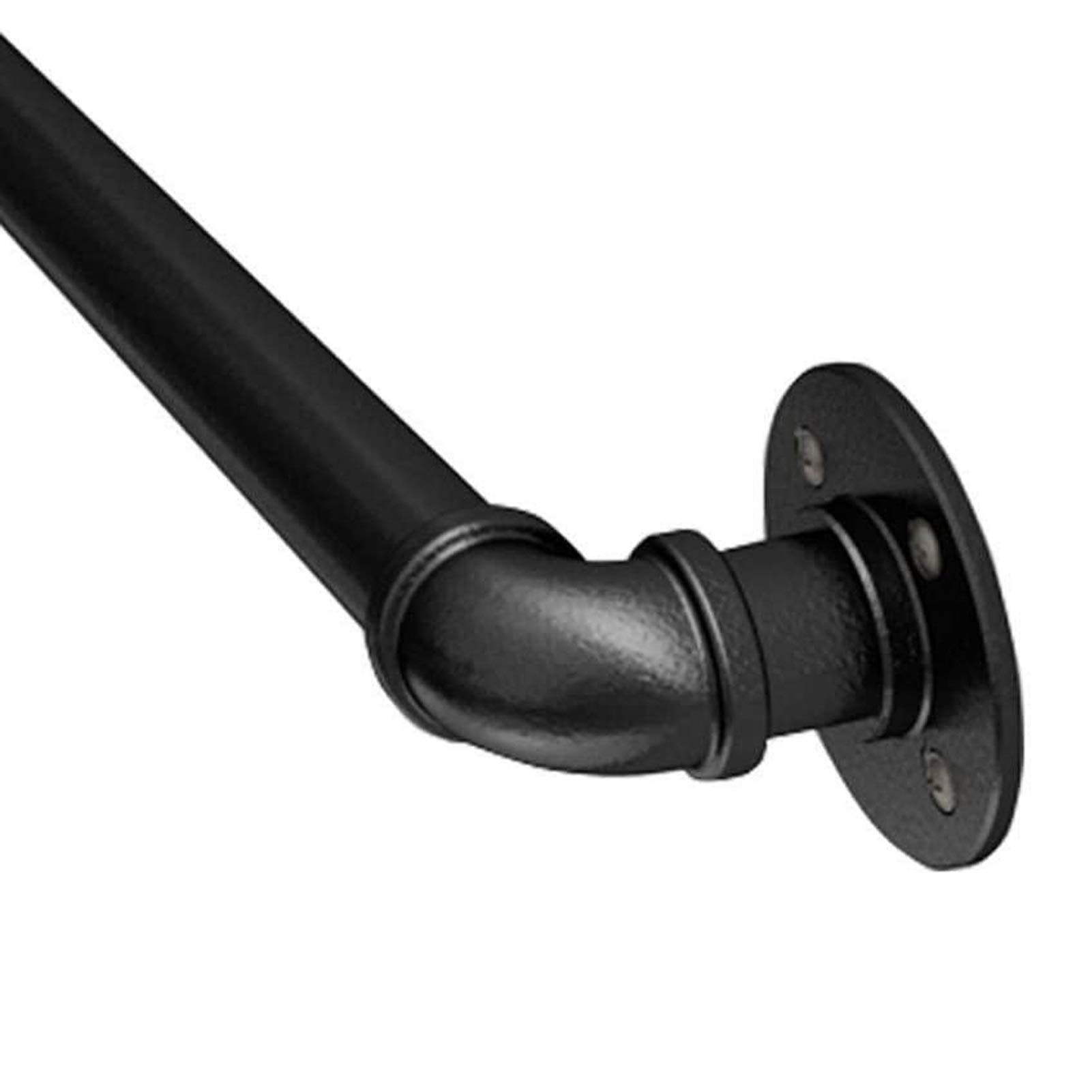 LWJSOCP Vintage Industrial Black Wrought Iron Handrail for Stair Indoor Outdoor Support Rod 8ft/240cm