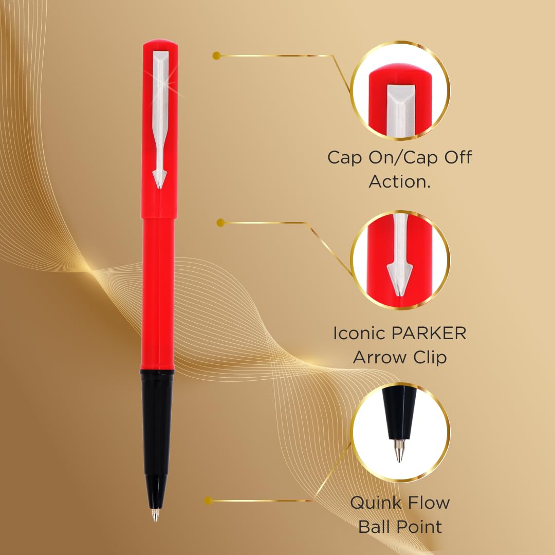 Buy Parker Beta Neo Chrome Trim Ball Pen| Red Body Color| Ink