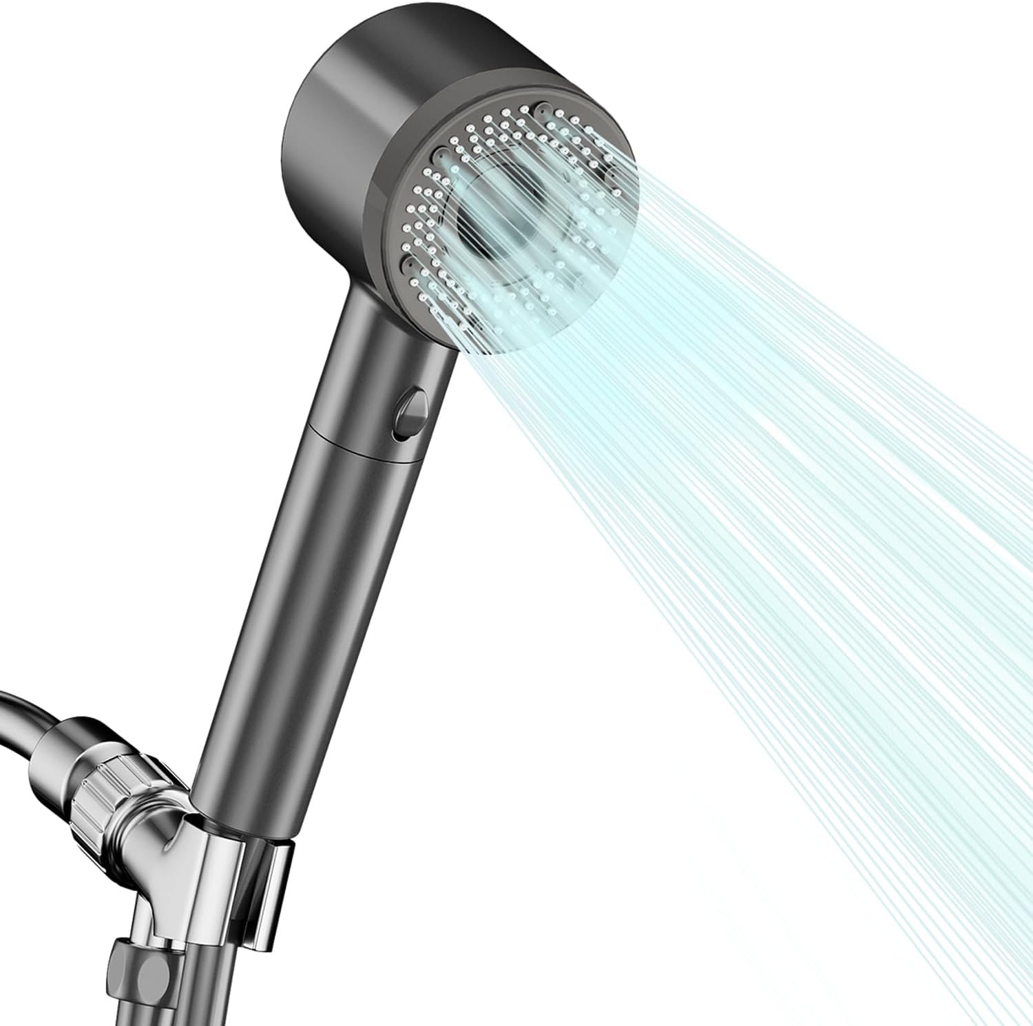 dusch f Powerful High Pressure Shower Head-Grey