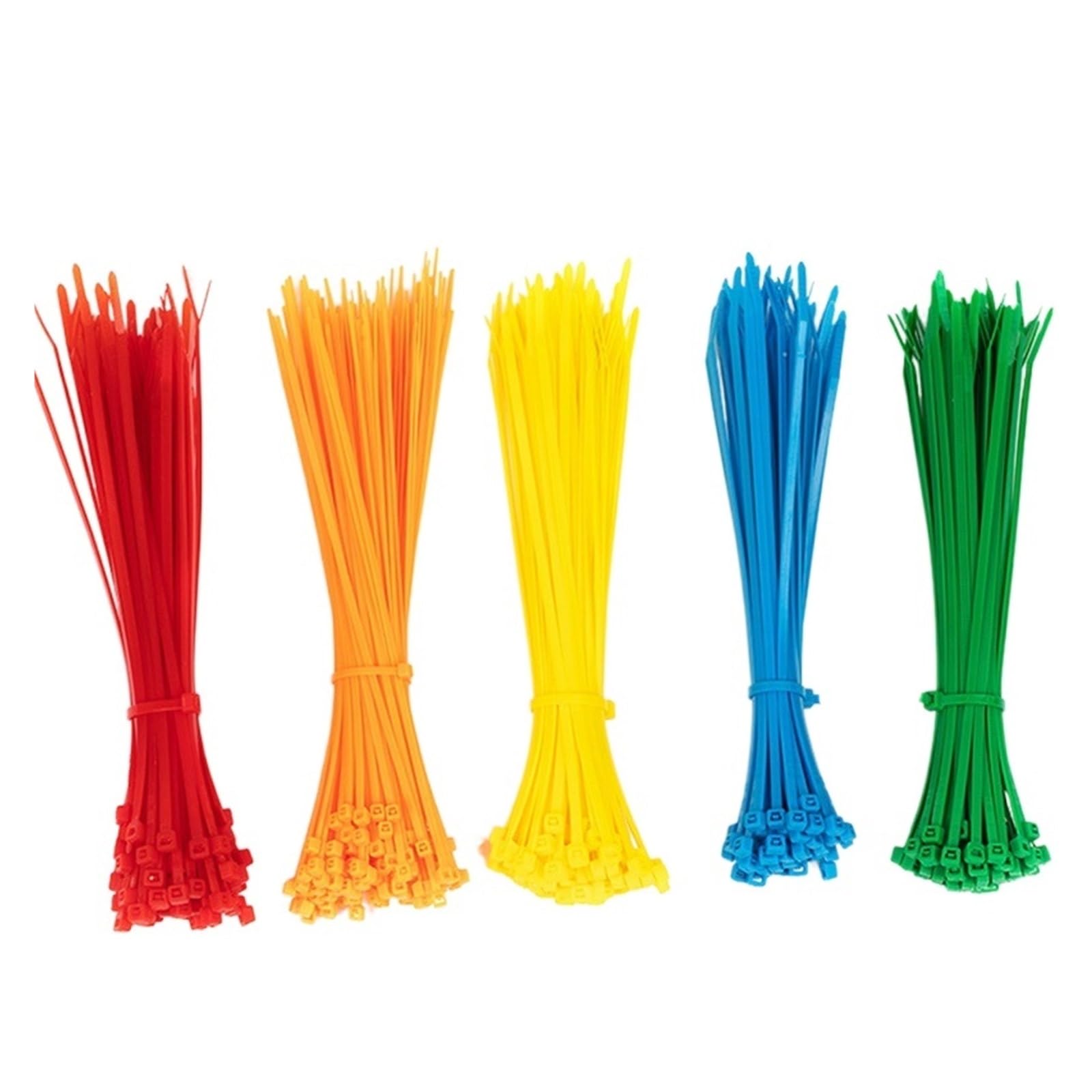 SePkus 500 Stück selbstsichernde Nylon-Kabelbinder, Kabelbinder, selbstsichernde Kabelbinder, Organizer, Kabelbinder, 9 Farben (Farbe: Grau, Größe: 4 x 200 mm) (lila 3 x 150 mm)