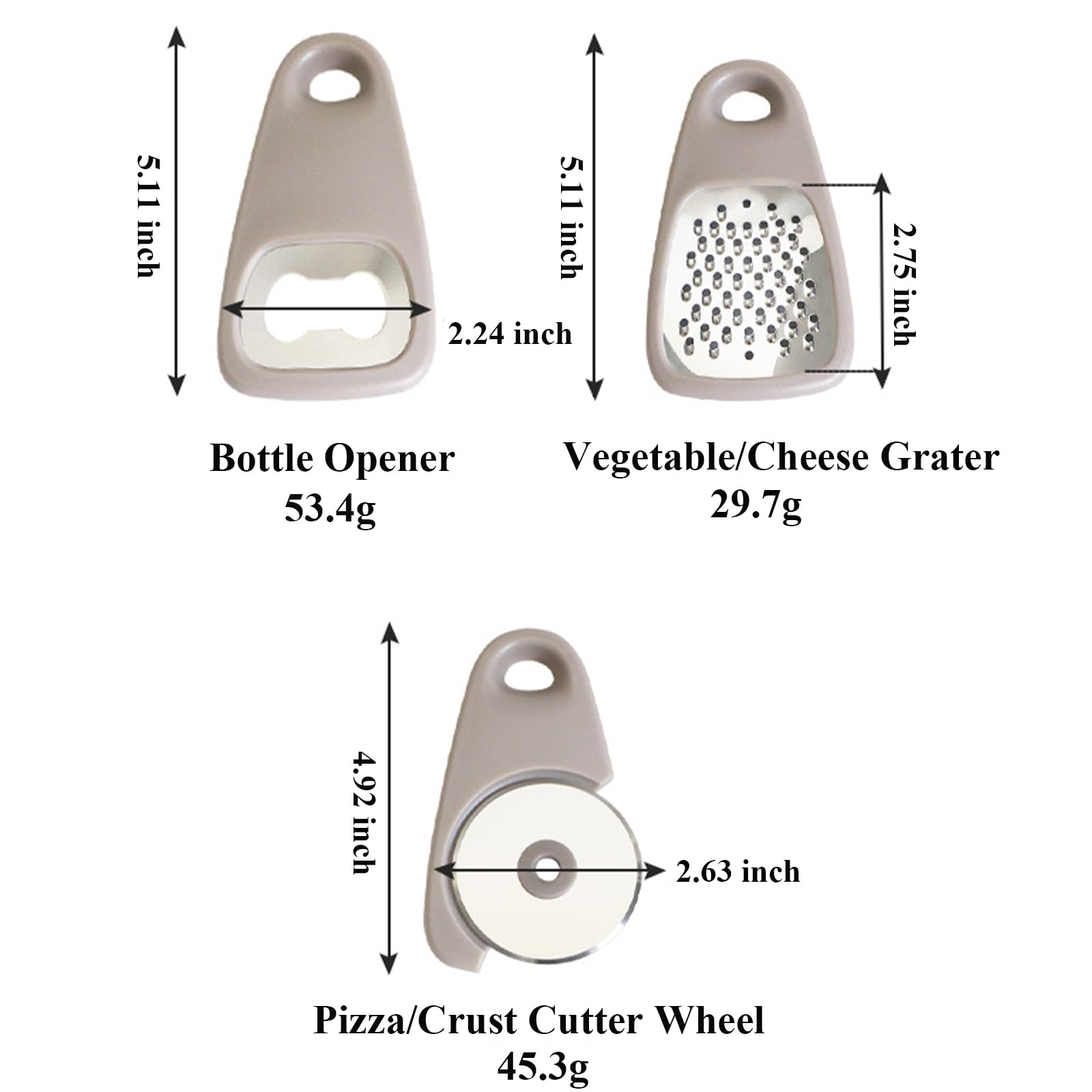 Juego de utensilios de cocina de 5 piezas (caqui)