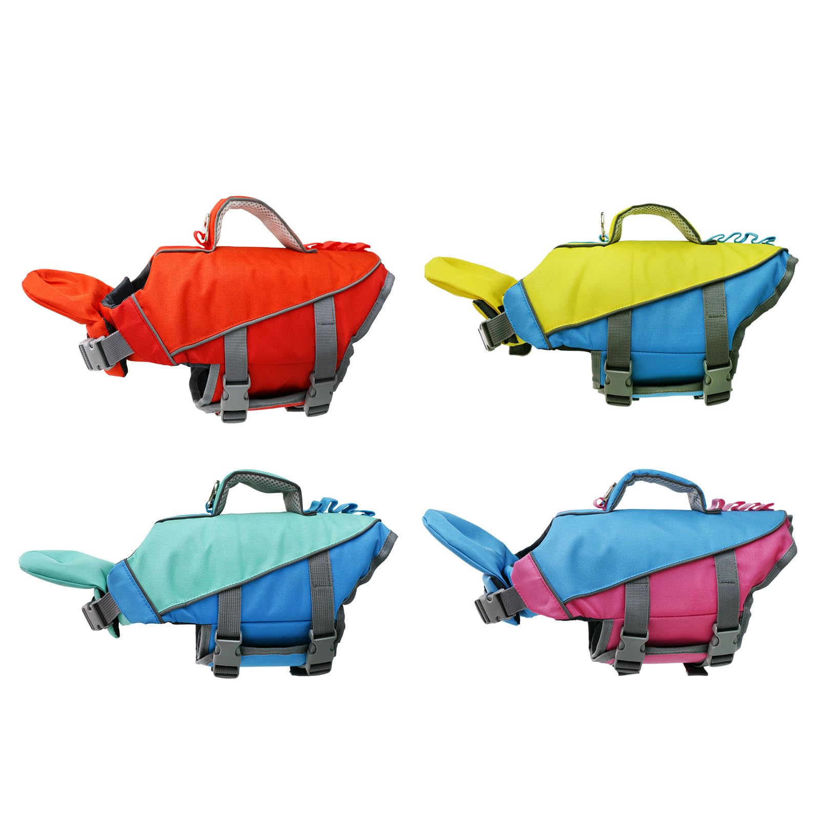 Chaleco de natación reflectante para perro, con asa de elevación fuerte para natación, barcos, actividades acuáticas, chaleco reflectante